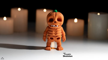 Pumpkin Skeleton Fidget Keychain