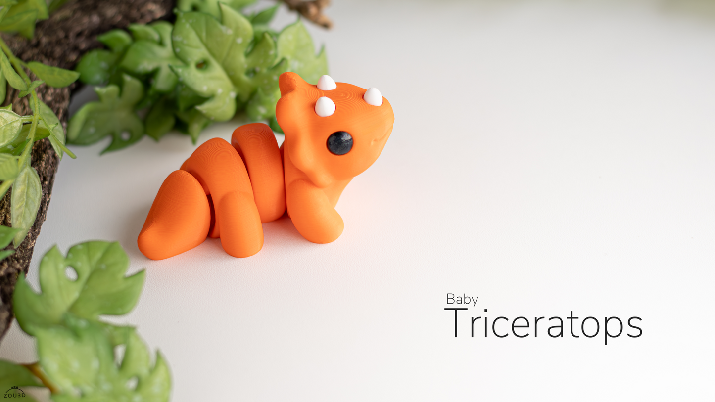 Triceratops Fidget Keychain
