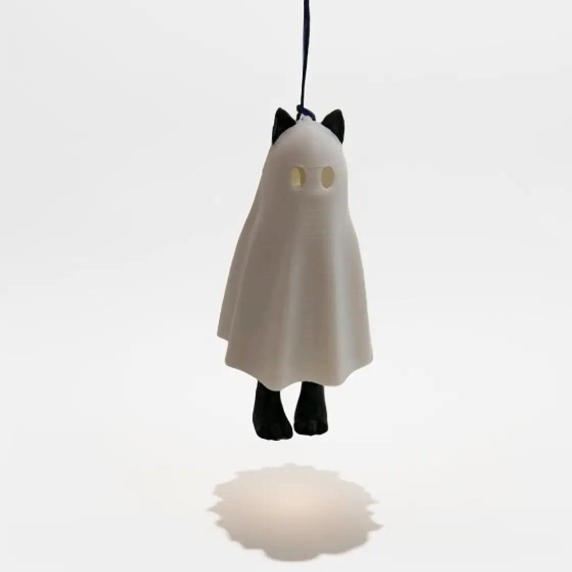 Fidget Ghost Kitty Keychain