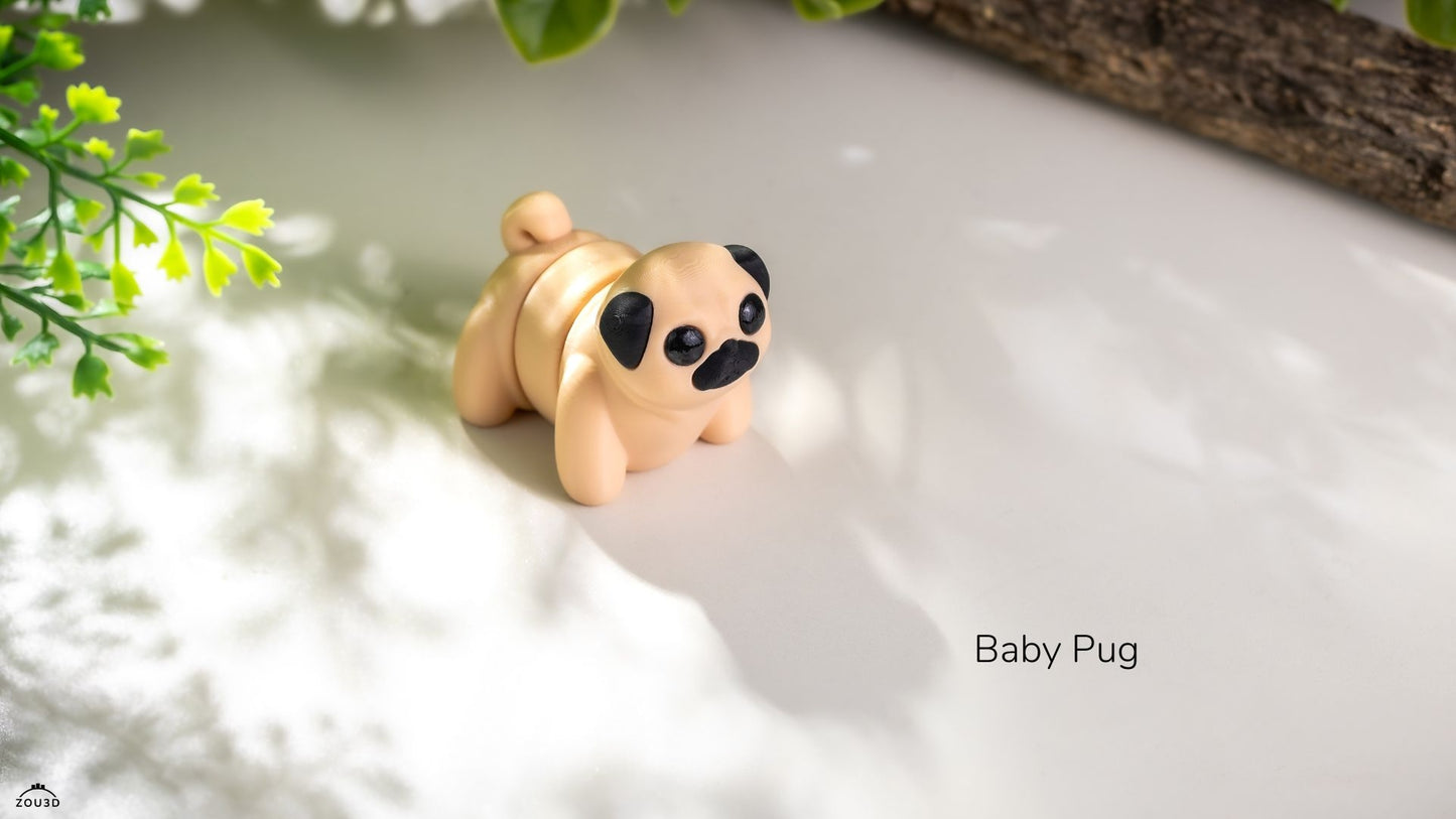 Pug Fidget Keychain