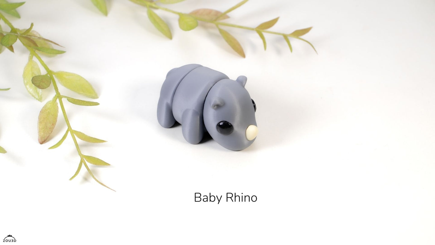 Baby Rhino Fidget Keychain