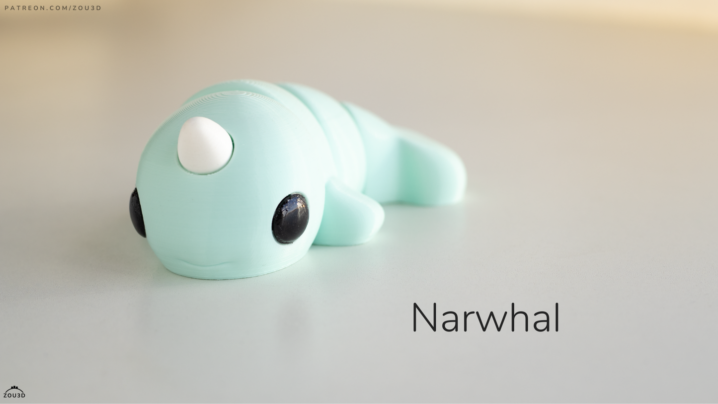 Narwhal Fidget Keychain