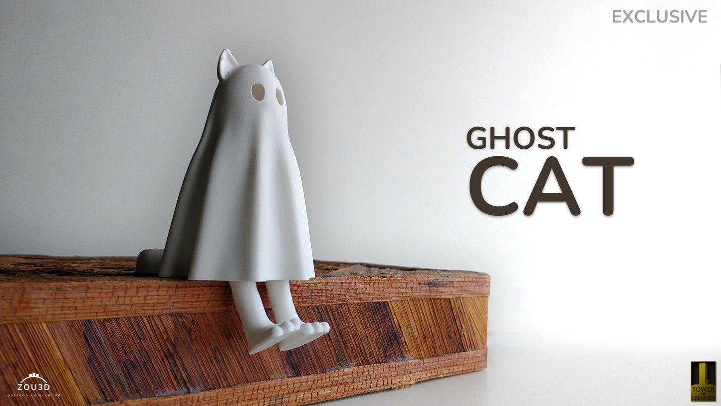 Ghost Cat Keychain Fidget